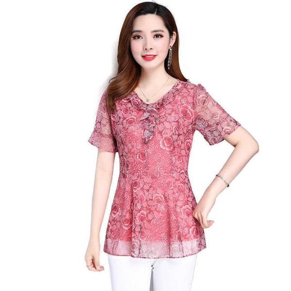 women spring summer style chiffon blouses shirts lady casual short flare sleeve flower printed blusas df2968 210609, White
women spring summer style chiffon blouses shirts lady casual short flare sleeve flower printed blusas df2968 210609, White