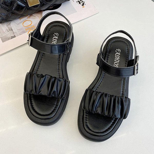 sandals 2021 summer black platform women white flat casual shoes fashion leather pleated designer chunky sports sandels
sandals 2021 summer black platform women white flat casual shoes fashion leather pleated designer chunky sports sandels