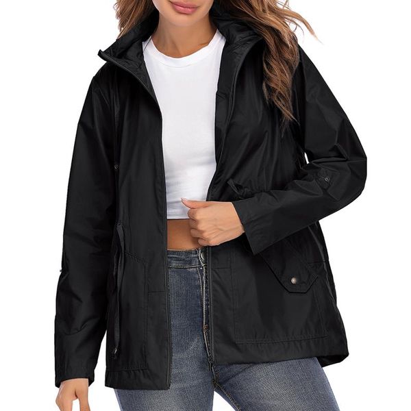 women's jackets 2021 waterproof hooded drawstring waist mesh lined rain coat fashion slim outdoor hiking travel parka, Black;brown
women's jackets 2021 waterproof hooded drawstring waist mesh lined rain coat fashion slim outdoor hiking travel parka, Black;brown