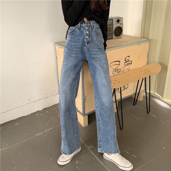women's jeans spring autumn women split straight mopping trousers loose high waist thin fashion all-match comfort simple pants, Blue
women's jeans spring autumn women split straight mopping trousers loose high waist thin fashion all-match comfort simple pants, Blue