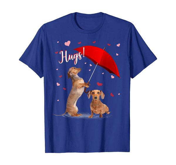 Hugs Dachshund Holding Red Umbrella Valentines Day Tshirt, Mainly pictures