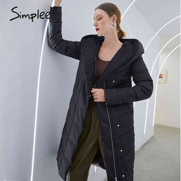 fashion black hooded parkas warm cotton padded winter jackets for women office long female coat 210414
fashion black hooded parkas warm cotton padded winter jackets for women office long female coat 210414