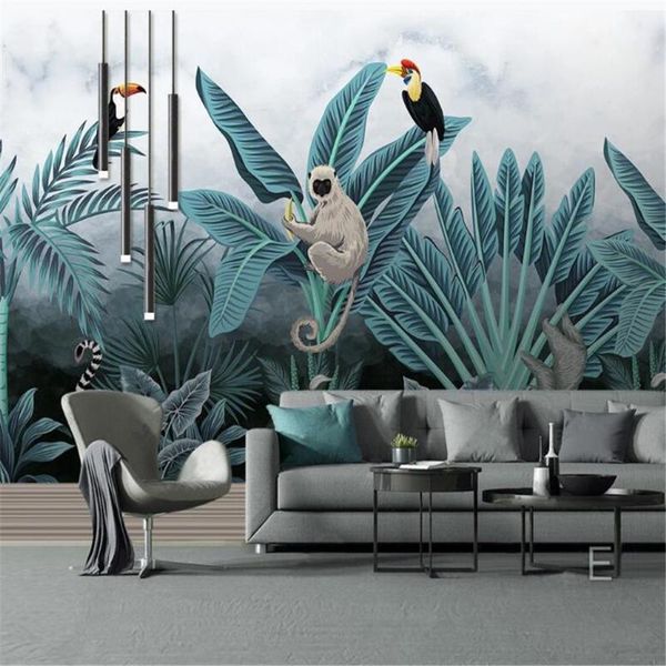 wallpapers milofi custom po wallpaper 3d hand-painted tropical rainforest animals and plants hd background wall decoration painting
wallpapers milofi custom po wallpaper 3d hand-painted tropical rainforest animals and plants hd background wall decoration painting