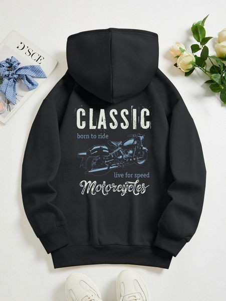 motorcycle & slogan graphic kangaroo pocket drawstring thermal hoodie e4el#, White;black
motorcycle & slogan graphic kangaroo pocket drawstring thermal hoodie e4el#, White;black
