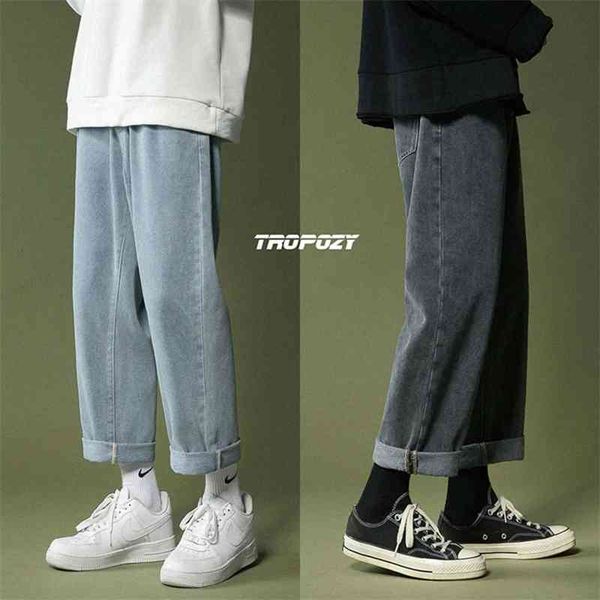 men's jeans straight tube loose fashion brand handsome drop feeling wide leg casual autumn pants han banchao u2mn, Blue
men's jeans straight tube loose fashion brand handsome drop feeling wide leg casual autumn pants han banchao u2mn, Blue