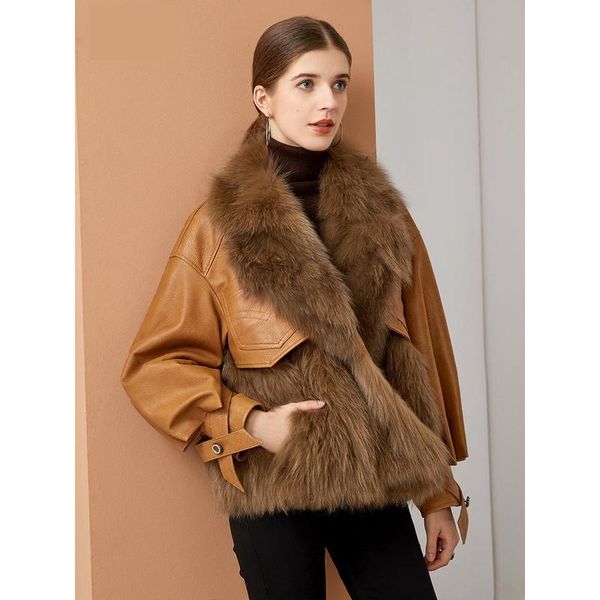 women's fur & faux 2021 fxfurs fashion winter leather short coat fashionable real young, Black
women's fur & faux 2021 fxfurs fashion winter leather short coat fashionable real young, Black