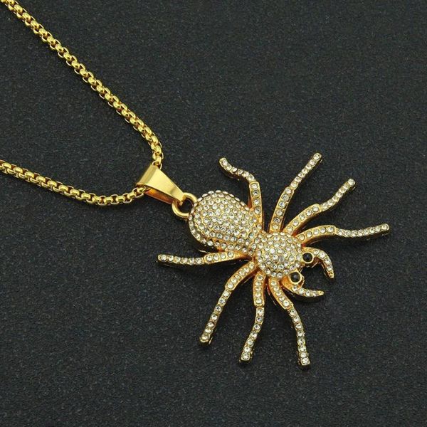 pendant necklaces hip hop gold full rhinestone spider shape necklace for men and women jewelry with 75cm bead chain, Silver
pendant necklaces hip hop gold full rhinestone spider shape necklace for men and women jewelry with 75cm bead chain, Silver