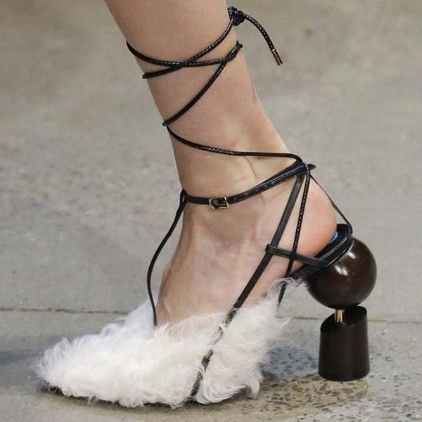 designer 2021 summer women sandals lace up pumps 8cm strange high heels gladiator sandal fur decor shoes woman, Black
designer 2021 summer women sandals lace up pumps 8cm strange high heels gladiator sandal fur decor shoes woman, Black