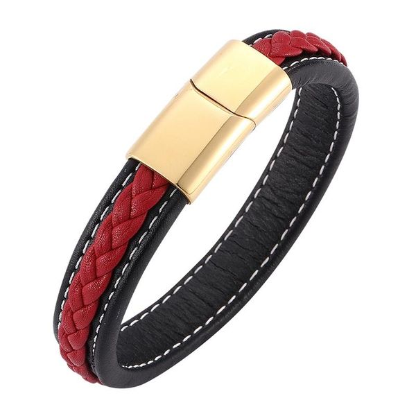 charm bracelets fashion red braid leather men women bracelet magnetic buckle clasps punk & bangles jewelry bb0218, Golden;silver
charm bracelets fashion red braid leather men women bracelet magnetic buckle clasps punk & bangles jewelry bb0218, Golden;silver