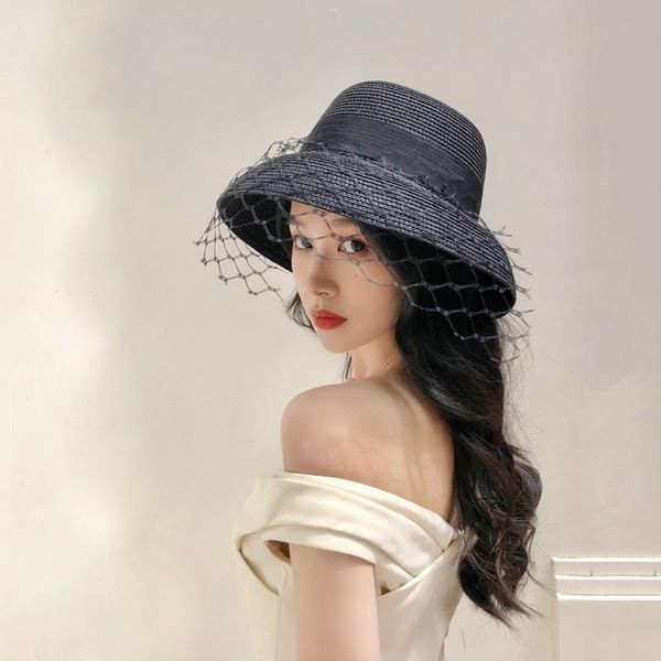wide brim hats maxsiti u hepburn style retro black mesh bucket hat women summer sun protection beach fisherman basin cap luxury designer, Blue;gray
wide brim hats maxsiti u hepburn style retro black mesh bucket hat women summer sun protection beach fisherman basin cap luxury designer, Blue;gray