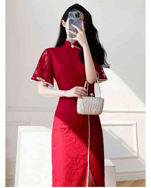 prom luxury boutique occasion dresses cheongsam toast 2021 wine red bride engagement female back door medium length, Black
prom luxury boutique occasion dresses cheongsam toast 2021 wine red bride engagement female back door medium length, Black