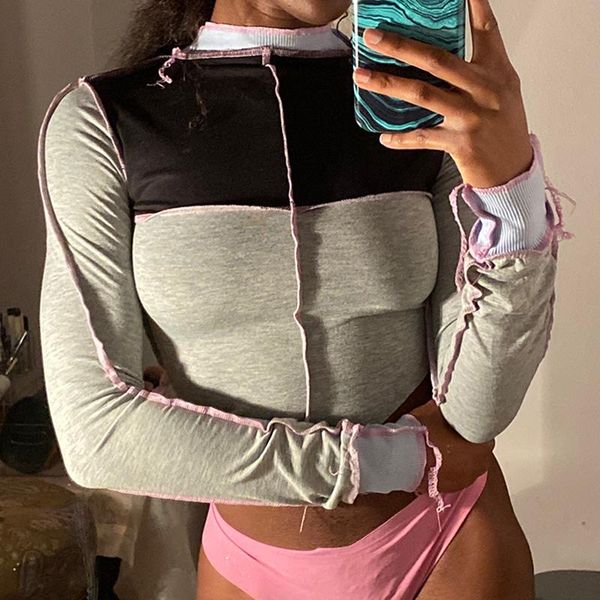 simenual patchwork long sleeve autumn women t shirt color blocking fashion casual asymmetrical ruffles skinny slim crop women's t-s, White
simenual patchwork long sleeve autumn women t shirt color blocking fashion casual asymmetrical ruffles skinny slim crop women's t-s, White