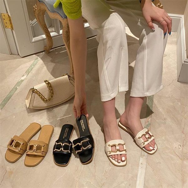 slippers women summer shoes slipper casual open toe beach outdoor modern lady metal button decoration fashion slides, Black
slippers women summer shoes slipper casual open toe beach outdoor modern lady metal button decoration fashion slides, Black