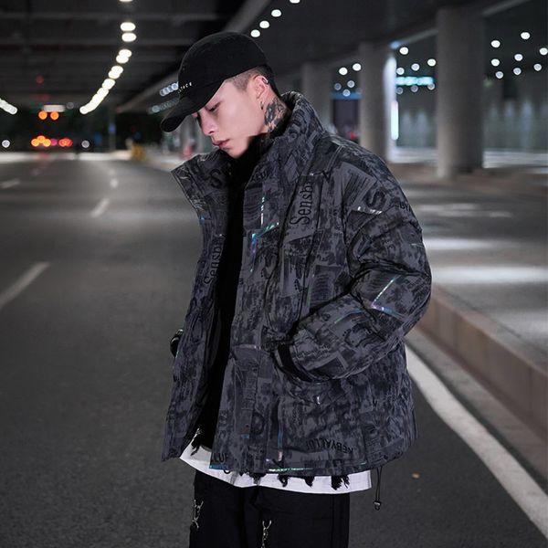 men's down thick cotton padded et, loose, camouflage, hip-hop style, warm, winter, Black
men's down thick cotton padded et, loose, camouflage, hip-hop style, warm, winter, Black