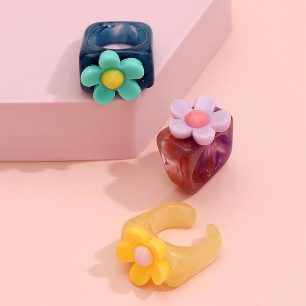 colorful acrylic resin sunflower rings for women girls friendship couple flower finger rings trendy jewelry, Silver
colorful acrylic resin sunflower rings for women girls friendship couple flower finger rings trendy jewelry, Silver