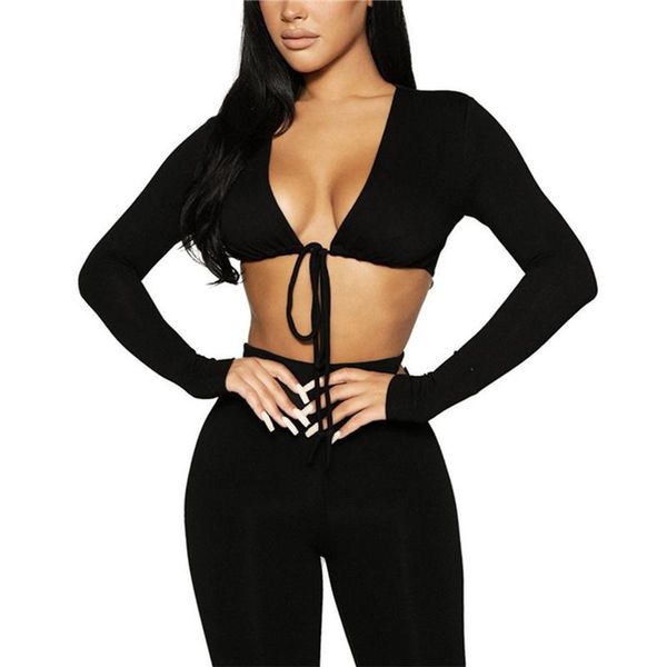 women's two piece pants women two-piece clothes set solid color deep v-neck tie-up crop and leggings black/ white/ apricot
women's two piece pants women two-piece clothes set solid color deep v-neck tie-up crop and leggings black/ white/ apricot