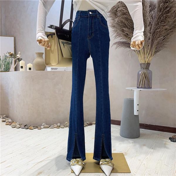 women's jeans clothing 2021 autumn high waist slim split retro versatile micro flare pants thin, Blue
women's jeans clothing 2021 autumn high waist slim split retro versatile micro flare pants thin, Blue