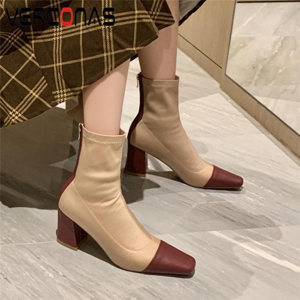 boots verconas fashion concise women ankle genuine leather high heels shoes woman autumn winter mixed colors stretch, Black
boots verconas fashion concise women ankle genuine leather high heels shoes woman autumn winter mixed colors stretch, Black