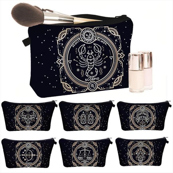 style mysterious black zodiac cosmetic bags exclusive custom makeup toiletry for travelling brush wash pouch
style mysterious black zodiac cosmetic bags exclusive custom makeup toiletry for travelling brush wash pouch