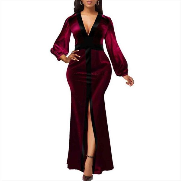 spring deep v neck women dresses high split long party casual plus size slim velvet mermaid maxi 5xl, Black;gray
spring deep v neck women dresses high split long party casual plus size slim velvet mermaid maxi 5xl, Black;gray