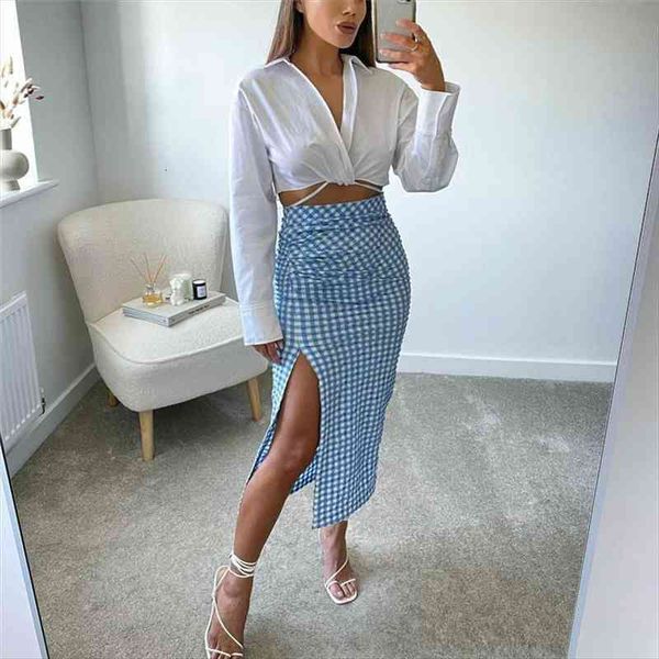 spring casual blue plaid irregular women skirts slit sweet folds mid calf ladies chic slim zipper, Black
spring casual blue plaid irregular women skirts slit sweet folds mid calf ladies chic slim zipper, Black