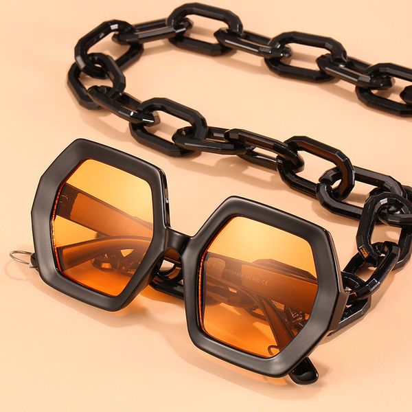 design sunglasses 2021 sunglass chain accessories exaggerated octagonal women fashion retro shades eyewear, White;black
design sunglasses 2021 sunglass chain accessories exaggerated octagonal women fashion retro shades eyewear, White;black