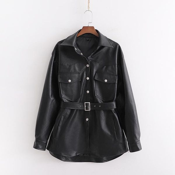 women's leather & faux 2021 women false jacket black with belt womens autumn coat outwear breasted buttons jackets cool
women's leather & faux 2021 women false jacket black with belt womens autumn coat outwear breasted buttons jackets cool