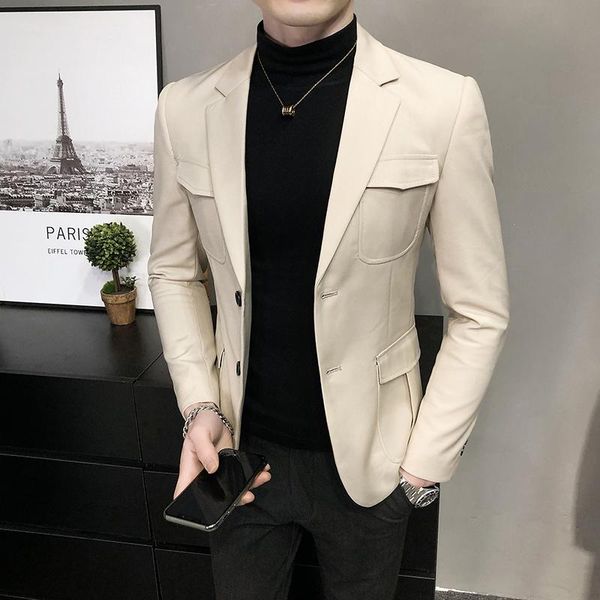 men's suits & blazers 2021 pure color blazer fashion slim club stage suit jacket formal wedding prom trailblazer clothing, White;black
men's suits & blazers 2021 pure color blazer fashion slim club stage suit jacket formal wedding prom trailblazer clothing, White;black