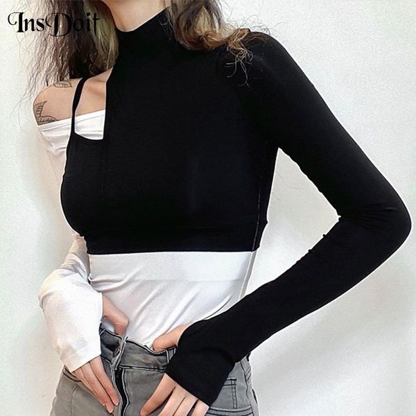insdoit goth streetwear crop women t shirts black white patchwork hollow out long sleeve bodycon autumn elegant women's t-shir
insdoit goth streetwear crop women t shirts black white patchwork hollow out long sleeve bodycon autumn elegant women's t-shir