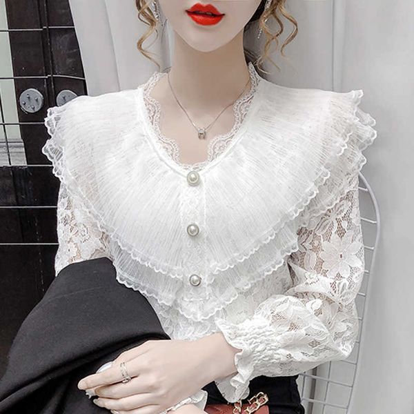 long sleeve white blouse ruffles v-neck hollow lace blouse shirt blusa blouse women blusas mujer de moda women clothing e54 210602
long sleeve white blouse ruffles v-neck hollow lace blouse shirt blusa blouse women blusas mujer de moda women clothing e54 210602
