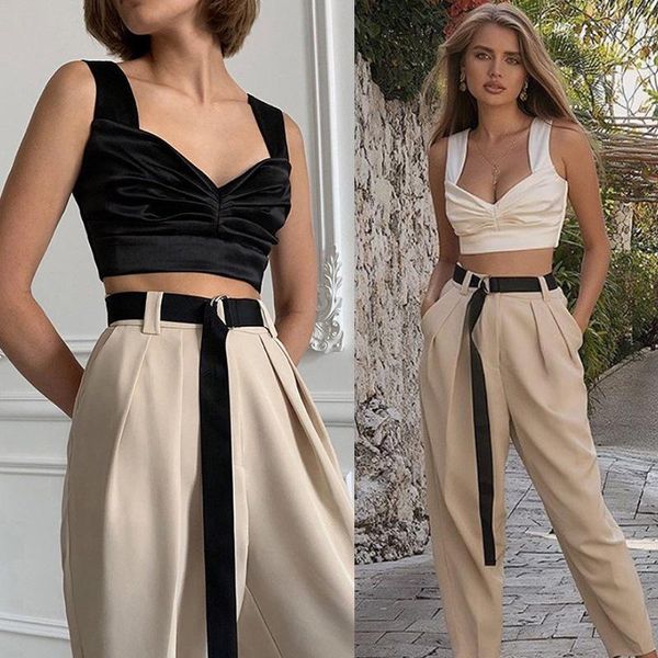 women's tanks & camis v neck corset crop women vintage ruffles folds summer tank 2021 beachwear casual backless, White
women's tanks & camis v neck corset crop women vintage ruffles folds summer tank 2021 beachwear casual backless, White
