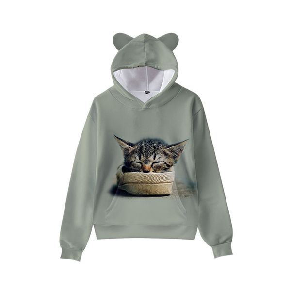Slipper cat cute boy girl clothes hooded 3D printing hooded sweater top autumn early winter ears hooded pullover, Black
Slipper cat cute boy girl clothes hooded 3D printing hooded sweater top autumn early winter ears hooded pullover, Black