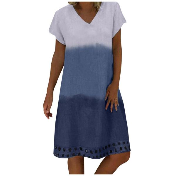casual dresses summer print dress women's v-neck short sleeve vintage patchwork plus size beach loose knee-length female, Black;gray
casual dresses summer print dress women's v-neck short sleeve vintage patchwork plus size beach loose knee-length female, Black;gray
