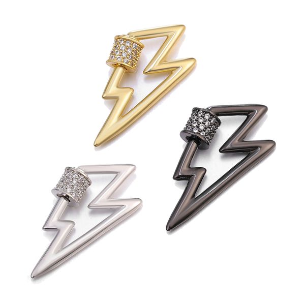 riversr cz micro pave screw clasps white yellow gun black lightning bolt copper zircon pendant connectors diy jewelry findings wholesale
riversr cz micro pave screw clasps white yellow gun black lightning bolt copper zircon pendant connectors diy jewelry findings wholesale