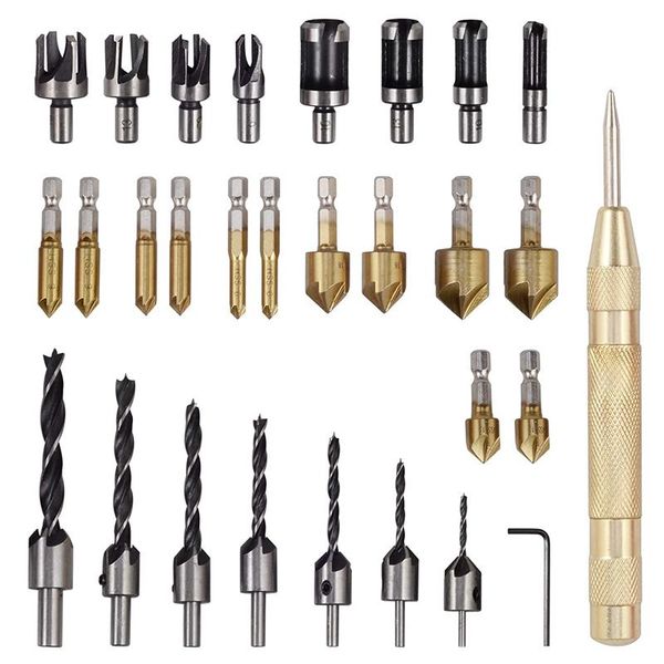 pcs woodworking chamfer drilling tool set with center punch counter-groove drill bit for wood professiona electric drills
pcs woodworking chamfer drilling tool set with center punch counter-groove drill bit for wood professiona electric drills