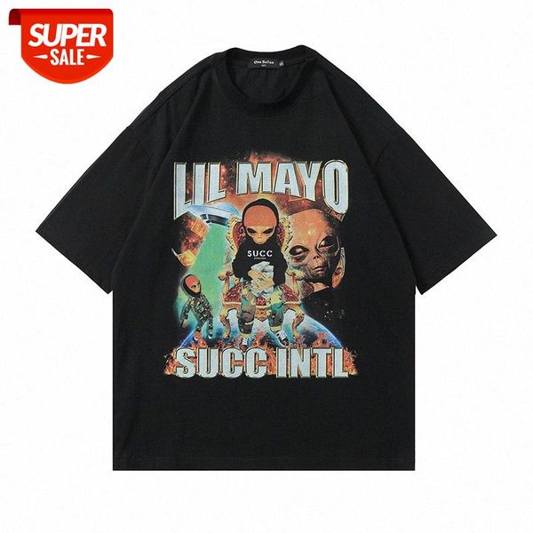 american alien print short-sleeved t-shirt men's street hip-hop flow loose round neck five-point sleeves #oq2q, White;black
american alien print short-sleeved t-shirt men's street hip-hop flow loose round neck five-point sleeves #oq2q, White;black