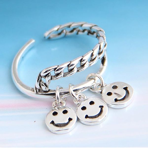 vintage handmade silver rings for men women boho multi-layer ring simple adjustable smile pendant fashion jewelry cluster, Golden;silver
vintage handmade silver rings for men women boho multi-layer ring simple adjustable smile pendant fashion jewelry cluster, Golden;silver