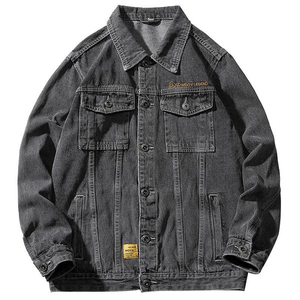 men's jackets 2021 autumn loose casual denim jacket fashion high-quality cotton patch embroidery multi-pocket, Black;brown
men's jackets 2021 autumn loose casual denim jacket fashion high-quality cotton patch embroidery multi-pocket, Black;brown
