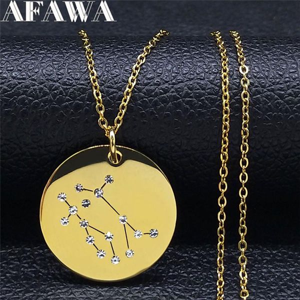pendant necklaces astrology gemini stainless steel chain women round crystal necklace jewelry collar acero inoxidable nxs02, Silver
pendant necklaces astrology gemini stainless steel chain women round crystal necklace jewelry collar acero inoxidable nxs02, Silver