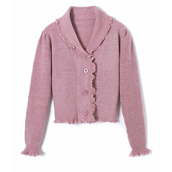 elegant pink splicing petal sleeve sweater women single-breasted female short soft flexible knitted outwear 210531, White
elegant pink splicing petal sleeve sweater women single-breasted female short soft flexible knitted outwear 210531, White