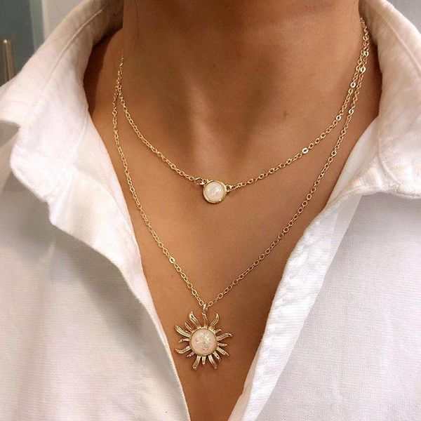 pendant necklaces product accessories french design sense multilayer sunflower necklace women fashion opal clavicle chain for, Silver
pendant necklaces product accessories french design sense multilayer sunflower necklace women fashion opal clavicle chain for, Silver