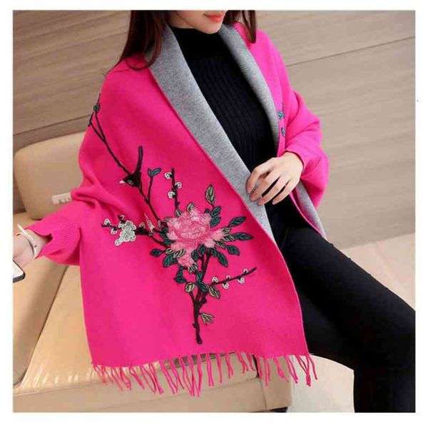 jackets coats women's autumn and winter national style peony embroidery loose knit cardigan shawl tassel fashion orce, Black;brown
jackets coats women's autumn and winter national style peony embroidery loose knit cardigan shawl tassel fashion orce, Black;brown