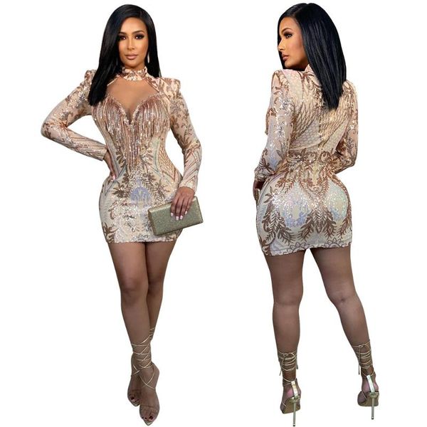 casual dresses women sequins tassel mini party dress long sleeve bodycon club, Black;gray
casual dresses women sequins tassel mini party dress long sleeve bodycon club, Black;gray