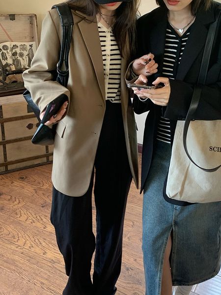 suit coat women's autumn 2021 korean versatile loose casual coffee suit top, White
suit coat women's autumn 2021 korean versatile loose casual coffee suit top, White