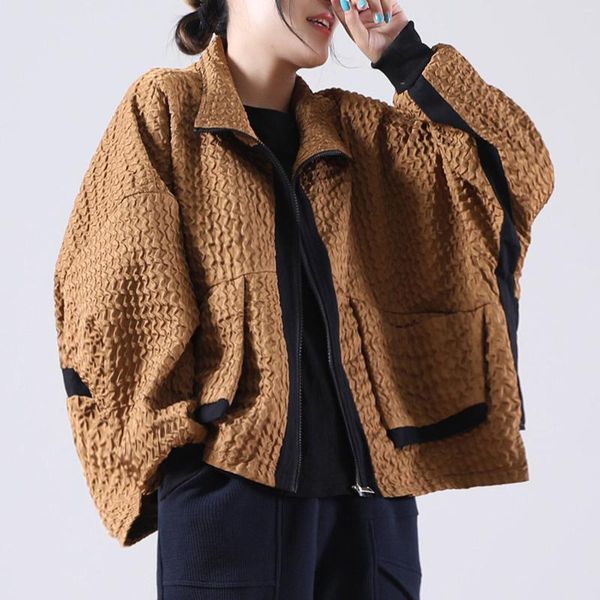 women's jackets fairynatural autumn spring ladies coats zipper loose 2021 harajuku korean style women black outerwear jacket long sleev, Black;brown
women's jackets fairynatural autumn spring ladies coats zipper loose 2021 harajuku korean style women black outerwear jacket long sleev, Black;brown