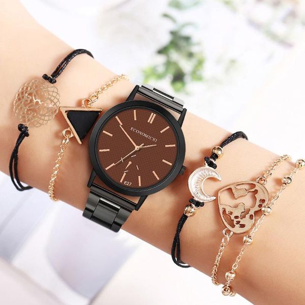 wristwatches fashion 5pcs set women watches luxury magnet buckle flower rhinestone watch ladies quartz wrist bracelet, Slivery;brown
wristwatches fashion 5pcs set women watches luxury magnet buckle flower rhinestone watch ladies quartz wrist bracelet, Slivery;brown
