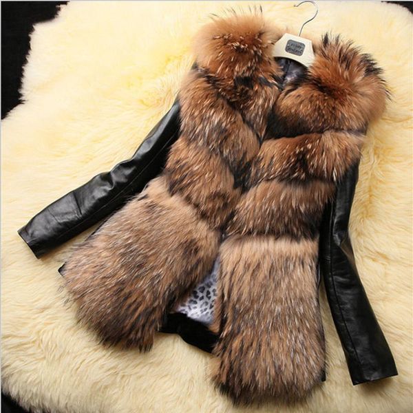 women's fur & faux one-piece jacket imitation outerwear elegant ladies winter self-cultivation clothes 2021, Black
women's fur & faux one-piece jacket imitation outerwear elegant ladies winter self-cultivation clothes 2021, Black
