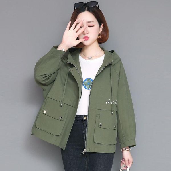 women's jackets korean style loose jacket for women pocket zipper hooded windbreaker coat 2021 fashion spring autumn outwear plus size, Black;brown
women's jackets korean style loose jacket for women pocket zipper hooded windbreaker coat 2021 fashion spring autumn outwear plus size, Black;brown