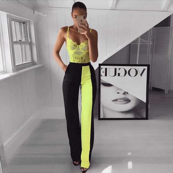 women's jumpsuits & rompers 2021 fashion summer jumpsuit bright green lace bandage spaghetti strap for women party clubwear, Black;white
women's jumpsuits & rompers 2021 fashion summer jumpsuit bright green lace bandage spaghetti strap for women party clubwear, Black;white
