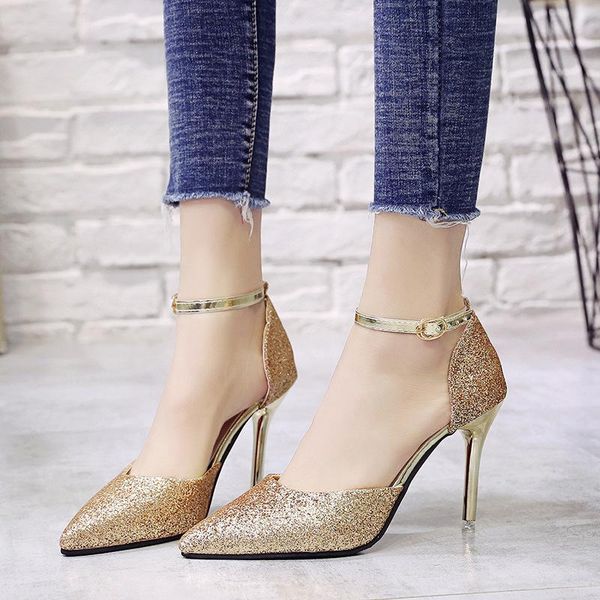 dress shoes mhyons elegant ladies shinning glitter gold silver pumps 2021 pointed toe high heels ankle strap wedding party woman, Black
dress shoes mhyons elegant ladies shinning glitter gold silver pumps 2021 pointed toe high heels ankle strap wedding party woman, Black